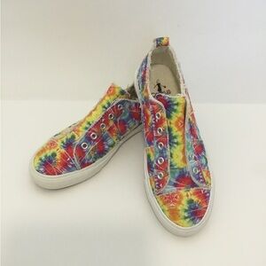 Corkys BABALU Rainbow Tie Dye Slip On Tennis Shoes / Sneakers, 8